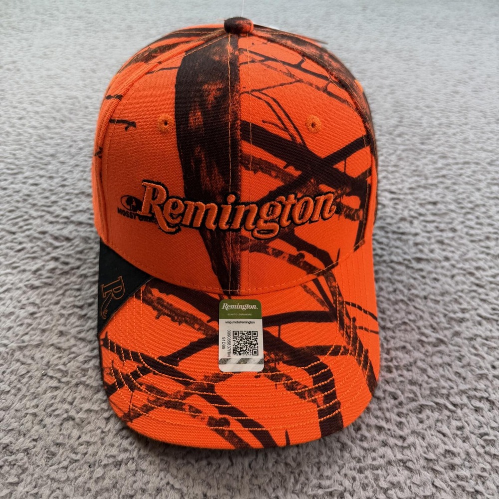 Remington Mossy Oak Blaze Orange Camouflage Hunting Hat Cap Adjustable Strap NWT